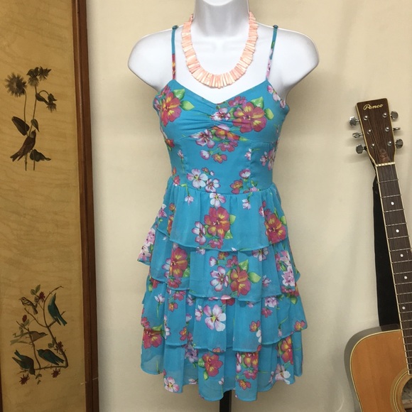 Aeropostale Dresses & Skirts - Aeropostale Tiered blue floral sundress XS NEW WOT